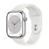 Apple Watch Series 8 GPS, 45mm Silver Aluminum Case with White Sport Band M/L (Серебристый/Белый)