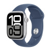 Apple Watch Series 10 GPS, 42mm корпус серебристый / синий силиконовый ремешок Sport Band (S/M)