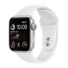Apple Watch SE GPS, 44mm Aluminum Case with White Sport Band M/L (Серебристый/Белый)
