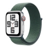 Apple Watch SE 2024, 40mm Starlight Aluminum Case with Lake Green Sport Loop («Сияющая звезда»/Зелён
