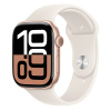 Apple Watch Series 10 GPS, 46mm корпус «Розовое золото» / «Сияющая звезда» силиконовый ремешок Sport