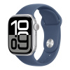 Apple Watch SE 2024, 40mm Silver Aluminium Case with Denim Sport Band M/L (Серебристый/Синий)