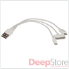 Кабель-разветвитель USB - microUSB, Apple 30pin, Apple Lightning Continent ADP-4020WT