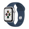 Apple Watch SE GPS, 40mm Silver Aluminium Case with Abyss Blue Sport Band (Серебристый/Синий)